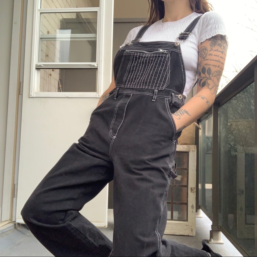 Vintage Black Denim Carpenter Overalls
